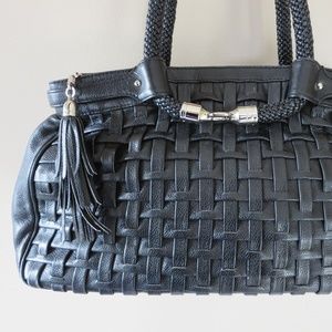 Cole Haan Woven Leather Bag - Black